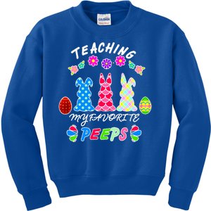 Teaching My Favorite Peeps Cute Easter Bunnies Kids Sweatshirt