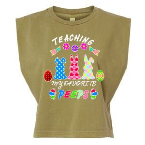 Teaching My Favorite Peeps Cute Easter Bunnies Garment-Dyed Women's Muscle Tee