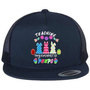 Teaching My Favorite Peeps Cute Easter Bunnies Flat Bill Trucker Hat