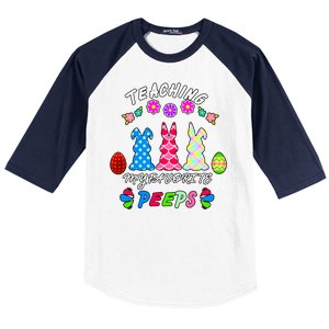 Teaching My Favorite Peeps Cute Easter Bunnies Baseball Sleeve Shirt