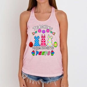 Teaching My Favorite Peeps Cute Easter Bunnies Women's Knotted Racerback Tank