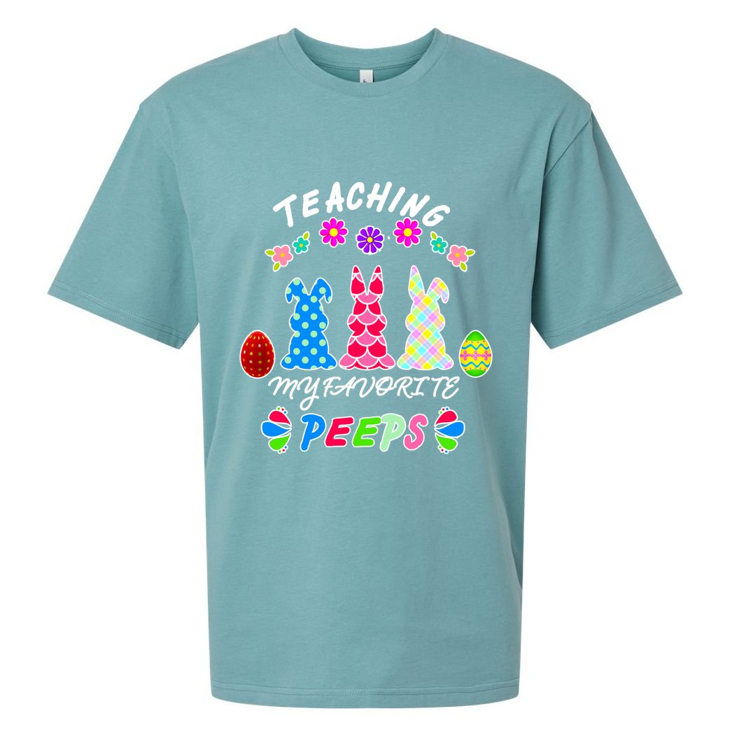 Teaching My Favorite Peeps Cute Easter Bunnies Sueded Cloud Jersey T-Shirt