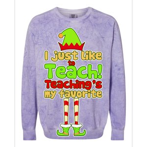 Teaching's My Favorite Elf  Colorblast Crewneck Sweatshirt