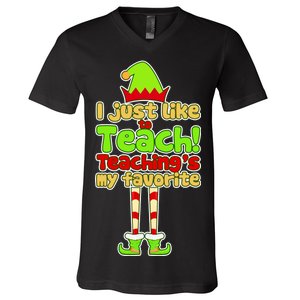 Teaching's My Favorite Elf  V-Neck T-Shirt