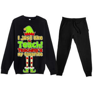 Teaching's My Favorite Elf  Premium Crewneck Sweatsuit Set