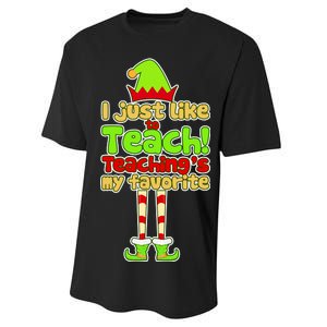 Teaching's My Favorite Elf  Performance Sprint T-Shirt