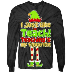 Teaching's My Favorite Elf  Tie-Dye Long Sleeve Shirt