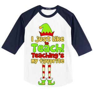 Teaching's My Favorite Elf  Baseball Sleeve Shirt