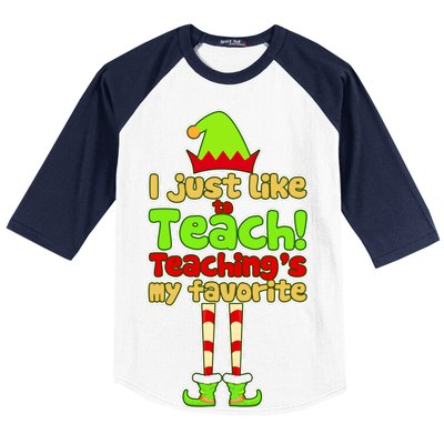 Teaching's My Favorite Elf  Baseball Sleeve Shirt