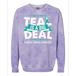 Teal Is A Big Deal Cervical Cancer Awareness Colorblast Crewneck Sweatshirt