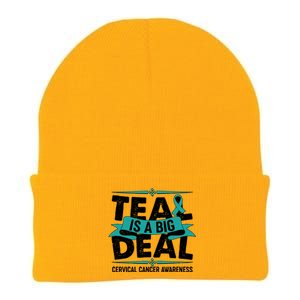 Teal Is A Big Deal Cervical Cancer Awareness Knit Cap Winter Beanie