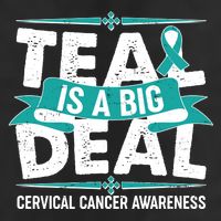 Teal Is A Big Deal Cervical Cancer Awareness 7 Panel Mesh Trucker Snapback Hat