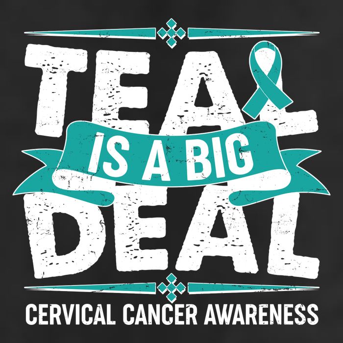 Teal Is A Big Deal Cervical Cancer Awareness 7 Panel Mesh Trucker Snapback Hat