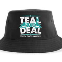 Teal Is A Big Deal Cervical Cancer Awareness Sustainable Bucket Hat