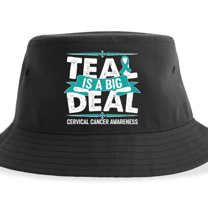 Teal Is A Big Deal Cervical Cancer Awareness Sustainable Bucket Hat