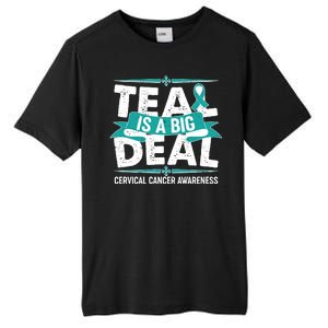 Teal Is A Big Deal Cervical Cancer Awareness Tall Fusion ChromaSoft Performance T-Shirt