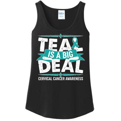 Teal Is A Big Deal Cervical Cancer Awareness Ladies Essential Tank