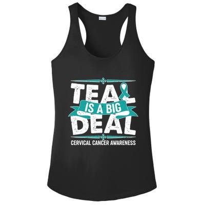 Teal Is A Big Deal Cervical Cancer Awareness Ladies PosiCharge Competitor Racerback Tank