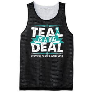 Teal Is A Big Deal Cervical Cancer Awareness Mesh Reversible Basketball Jersey Tank