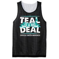 Teal Is A Big Deal Cervical Cancer Awareness Mesh Reversible Basketball Jersey Tank