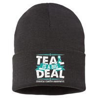 Teal Is A Big Deal Cervical Cancer Awareness Sustainable Knit Beanie