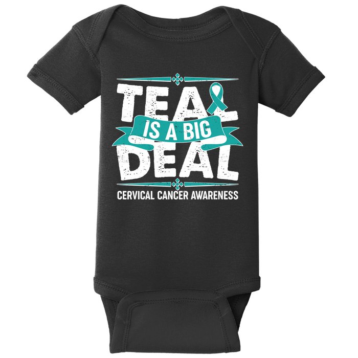 Teal Is A Big Deal Cervical Cancer Awareness Baby Bodysuit