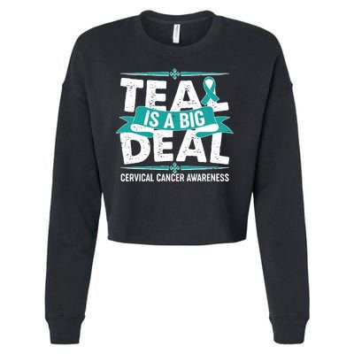 Teal Is A Big Deal Cervical Cancer Awareness Cropped Pullover Crew