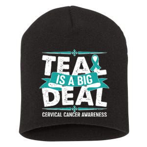 Teal Is A Big Deal Cervical Cancer Awareness Short Acrylic Beanie