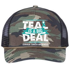 Teal Is A Big Deal Cervical Cancer Awareness Retro Rope Trucker Hat Cap