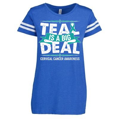 Teal Is A Big Deal Cervical Cancer Awareness Enza Ladies Jersey Football T-Shirt