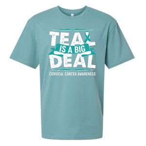 Teal Is A Big Deal Cervical Cancer Awareness Sueded Cloud Jersey T-Shirt