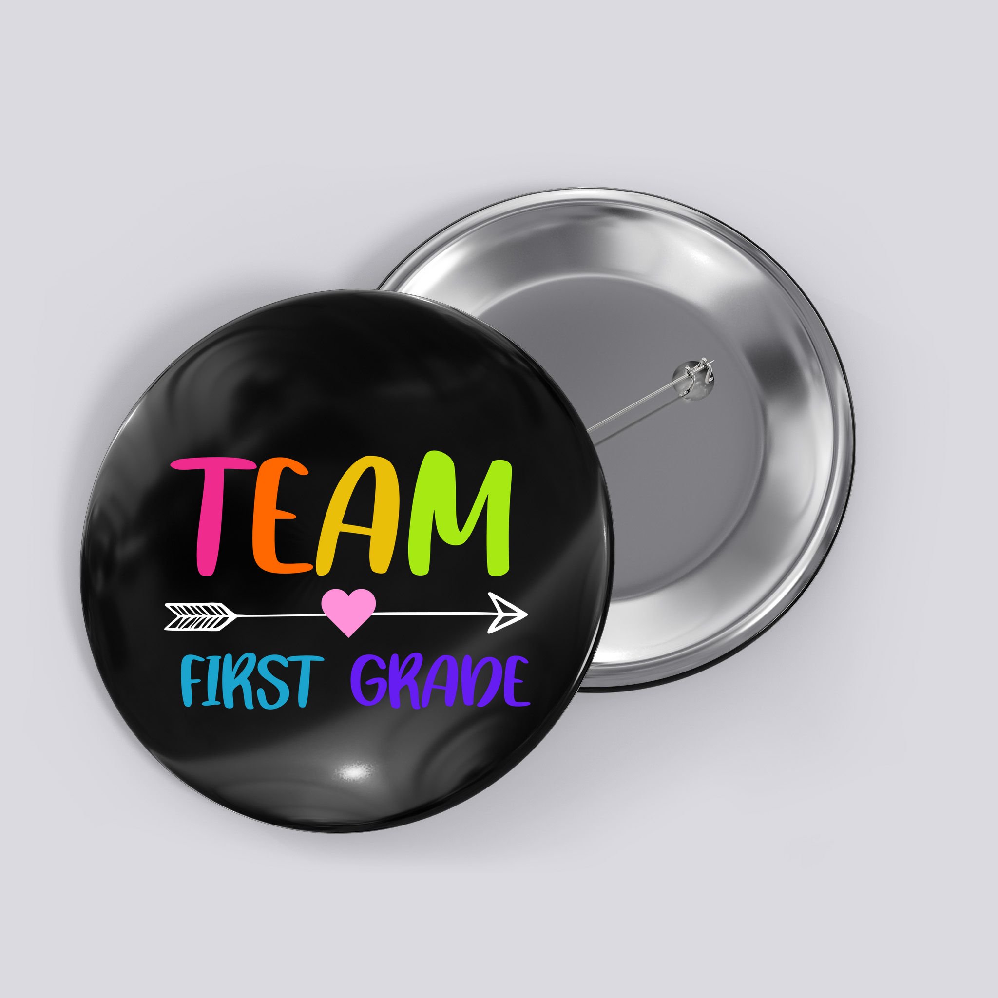 Team 1st Grade Arrow Heart Button