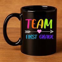 Team 1st Grade Arrow Heart 11oz C Handle Ceramic Mug