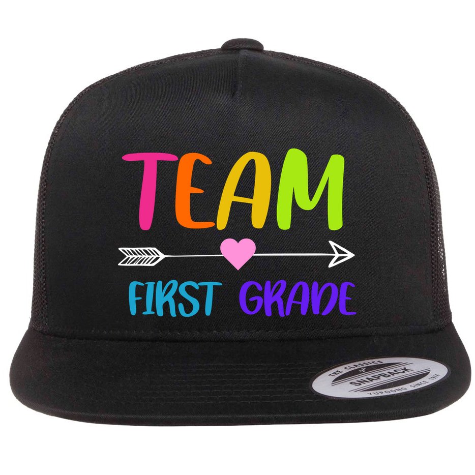 Team 1st Grade Arrow Heart Flat Bill Trucker Hat