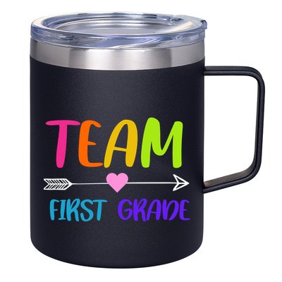 Team 1st Grade Arrow Heart 12oz Stainless Steel Coffee Mug