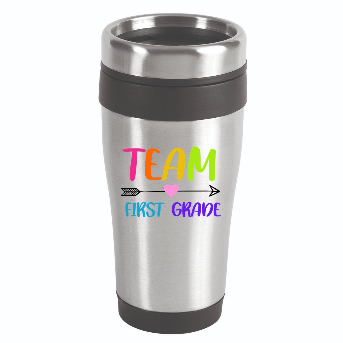 Team 1st Grade Arrow Heart 16oz Travel Tumbler