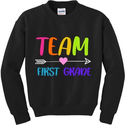 Team 1st Grade Arrow Heart Kids Sweatshirt