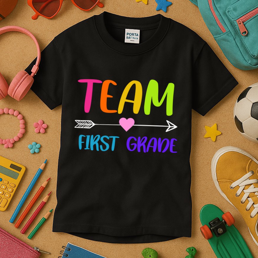 Team 1st Grade Arrow Heart Kids T-Shirt