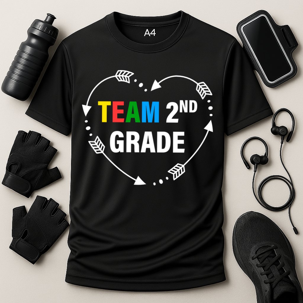 Team 2nd Grade Arrow Heart Cooling Performance Crew T-Shirt