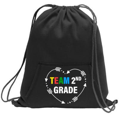 Team 2nd Grade Arrow Heart Sweatshirt Cinch Pack Bag