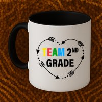 Team 2nd Grade Arrow Heart Mug