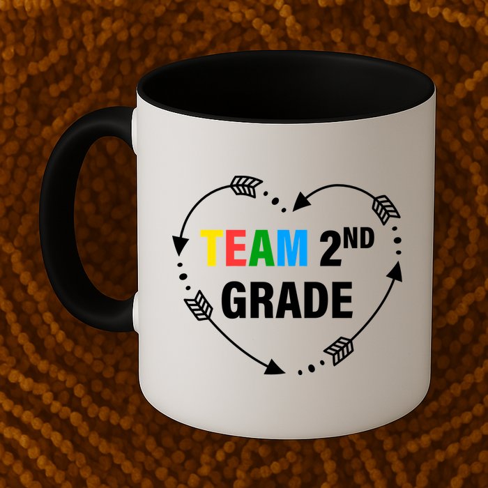 Team 2nd Grade Arrow Heart Mug