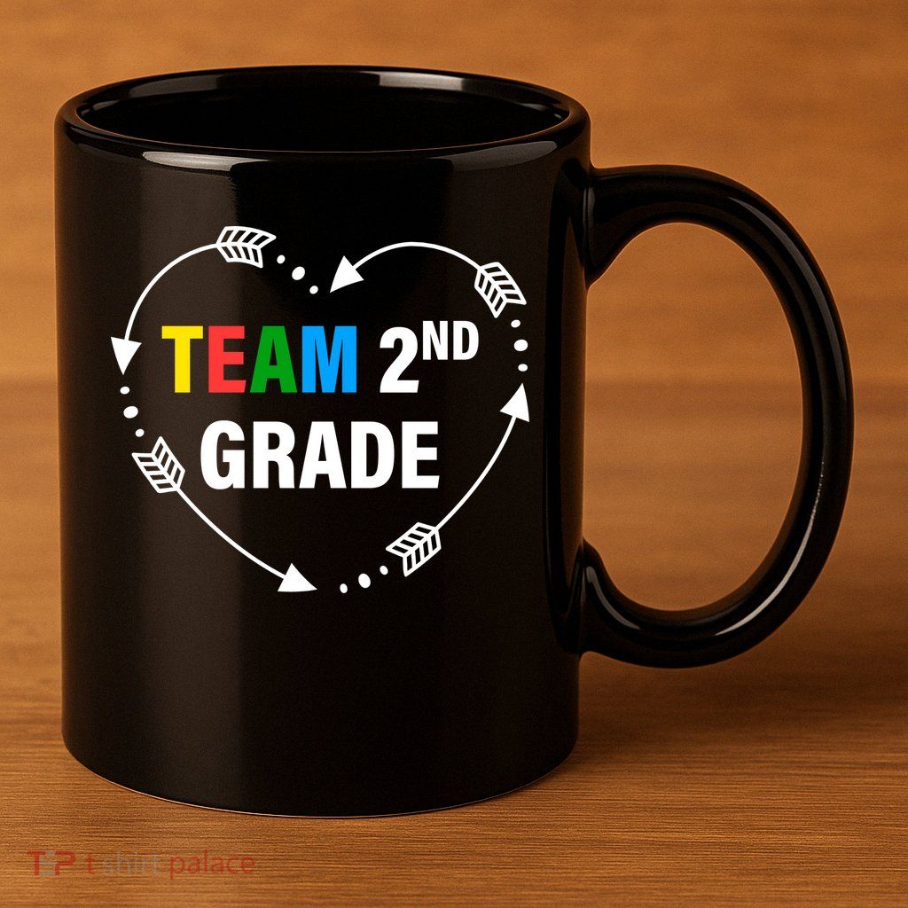 Team 2nd Grade Arrow Heart 11oz C Handle Ceramic Mug