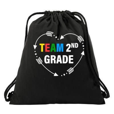 Team 2nd Grade Arrow Heart Drawstring Bag