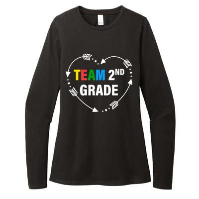 Team 2nd Grade Arrow Heart Womens CVC Long Sleeve Shirt