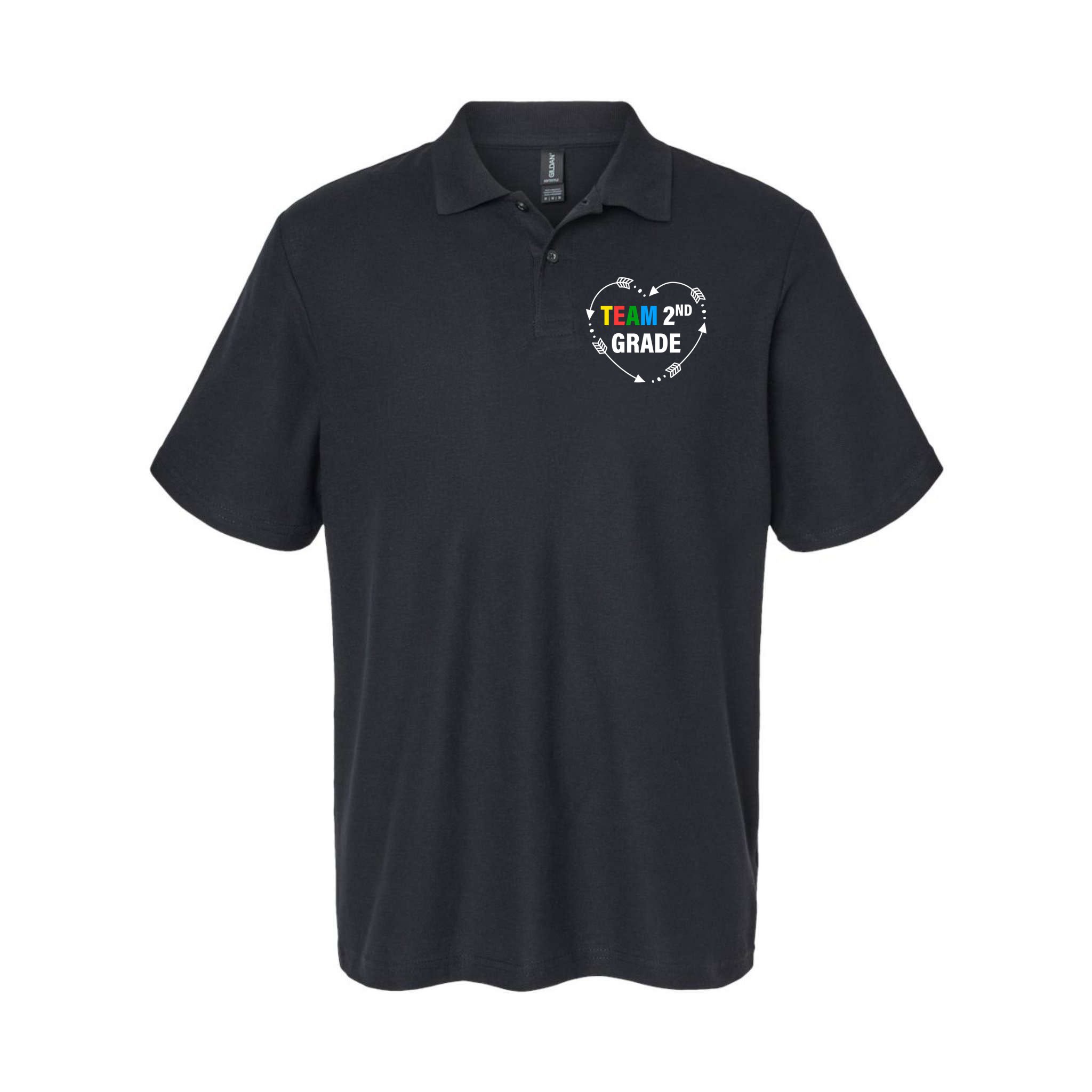 Team 2nd Grade Arrow Heart Polo