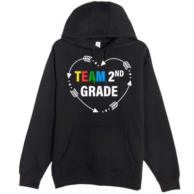 Team 2nd Grade Arrow Heart Premium Pullover Hoodie