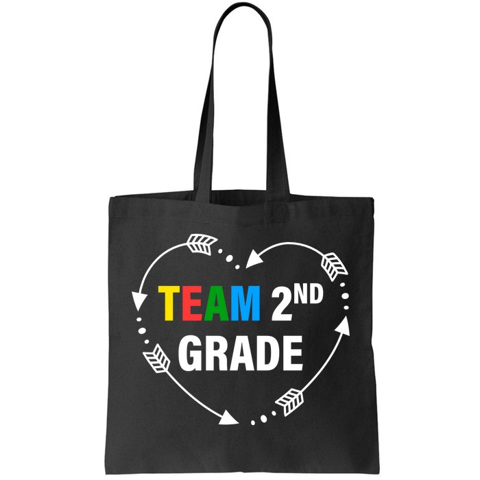 Team 2nd Grade Arrow Heart Tote Bag