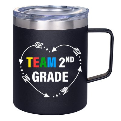 Team 2nd Grade Arrow Heart 12oz Stainless Steel Coffee Mug