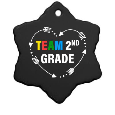 Team 2nd Grade Arrow Heart Ceramic Star Ornament